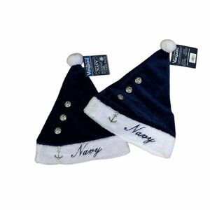 Navy Blue and White Kids Santa Hat